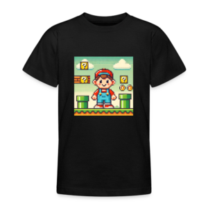 Pixelated Adventure Boy T-Shirt for Teens