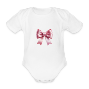 1-19.png The Girly Pink Bow Organic Short-sleeved Baby Bodysuit